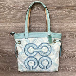 COACH Tote Signature Op Art Leigh Audrey Swirl Bag
